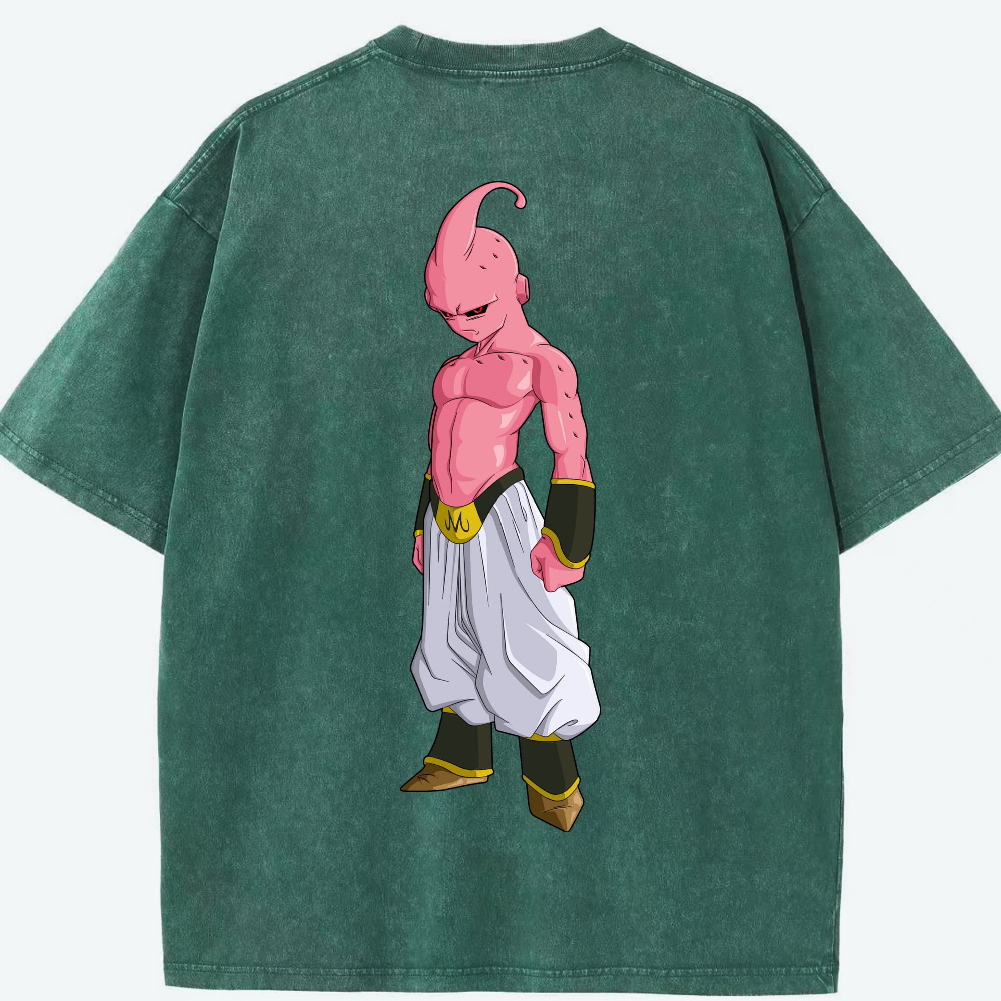 （画像用） ドラゴンボール 魔人ブウ DRAGON BALL Majin Buu 綿100% ヴィンテージ風 半袖Tシャツ（背面プリント）